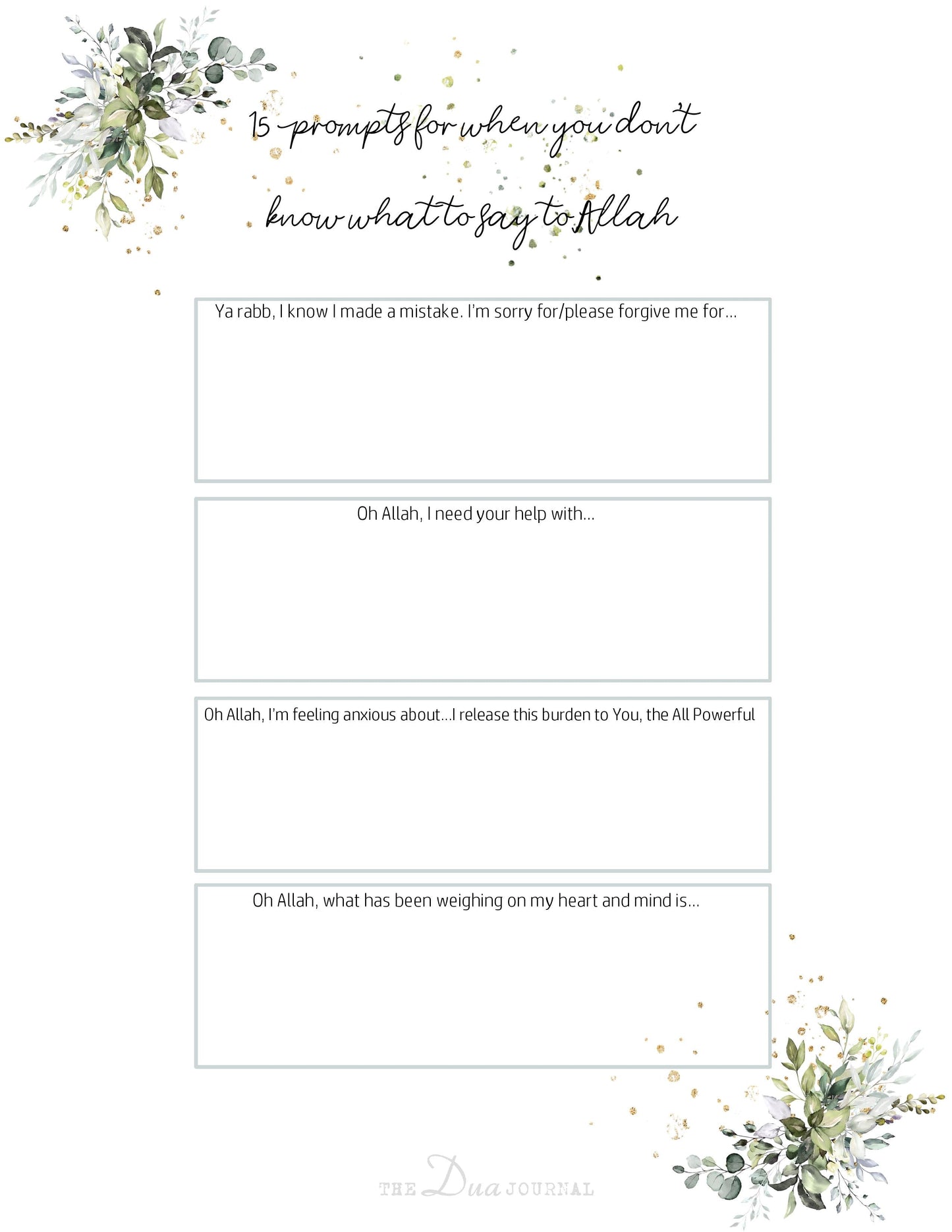 15 DUA PROMPTS PDF